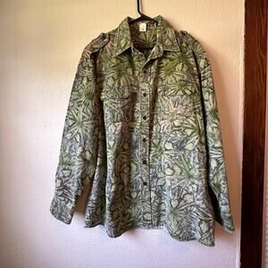 Vintage DK Flatwoods Button Up Long Sleeve Camougluge Palmetto Green  Size XL
